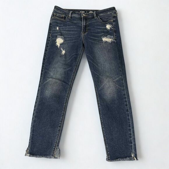 Old Navy Rockstar Jeans Women 10 Blue High Rise Super Skinny Distressed Denim - Picture 1 of 8